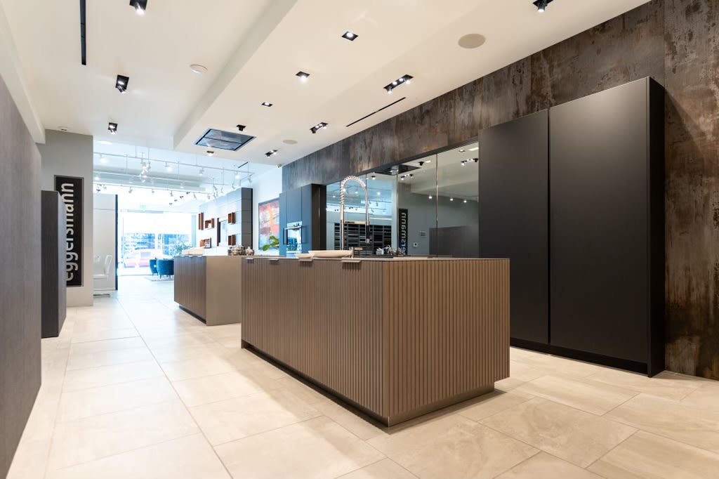 work's pantry display with dual kitchen islands in the eggersmann la showroom work's pantry display with dual kitchen islands in the eggersmann la showroom