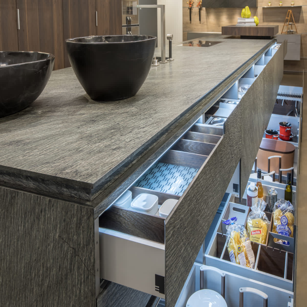 well-organized drawers makes it easier to prepre healthier foods