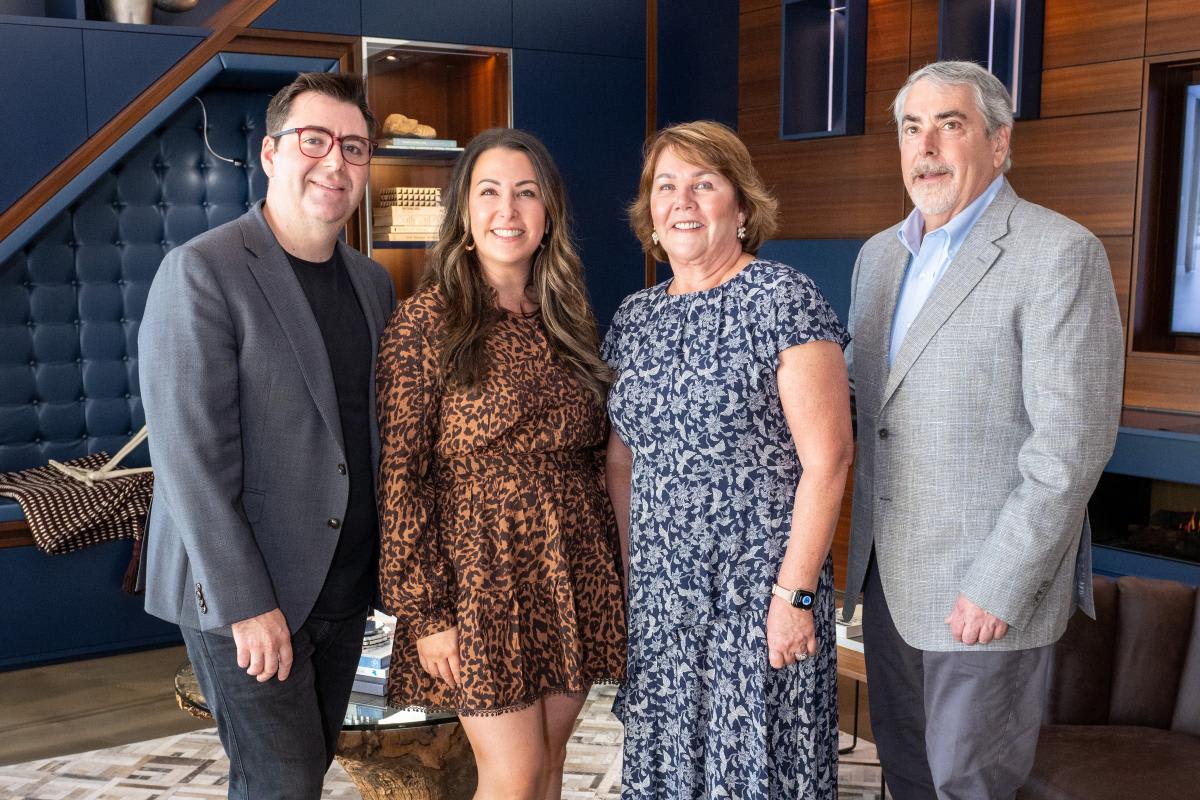 evan soltoff, dana mcmanus, sandra soltoff, and micheal soltoff in the eggesrmann houston showroom