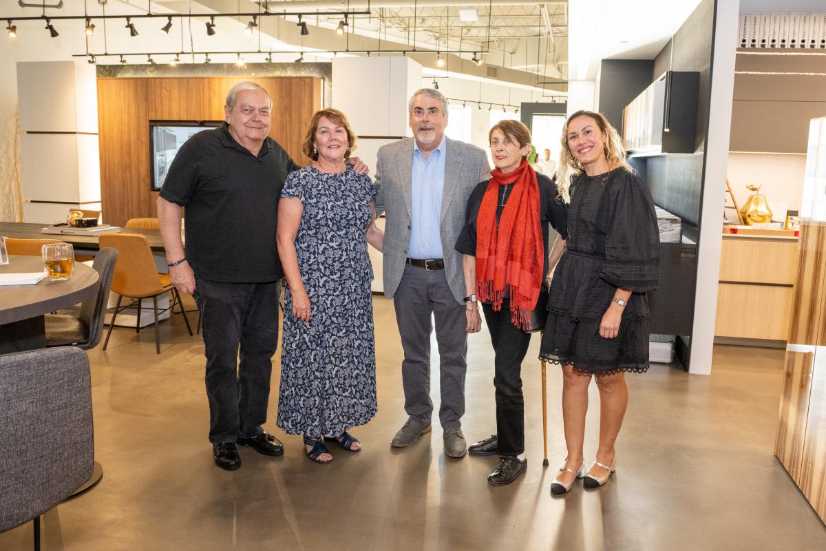 sandra and michael soltoff with designers anne breux and andrea villamarin in the eggersmann houston showroom