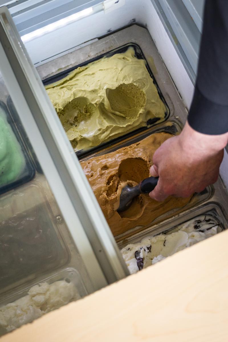 gelato served outside the eggersmann laguna showroom at the laguna market in september 2025