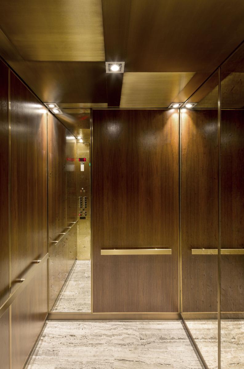 inside elevator of chelsea waterside nyc
