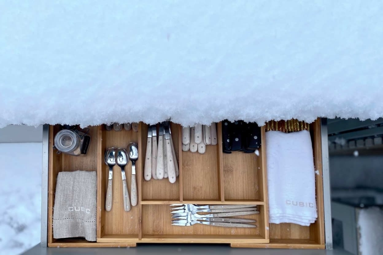 inside of weather-sealed drawers with interior organizers by CUBIC outdoor living inside of weather-sealed drawers with interior organizers by CUBIC outdoor living