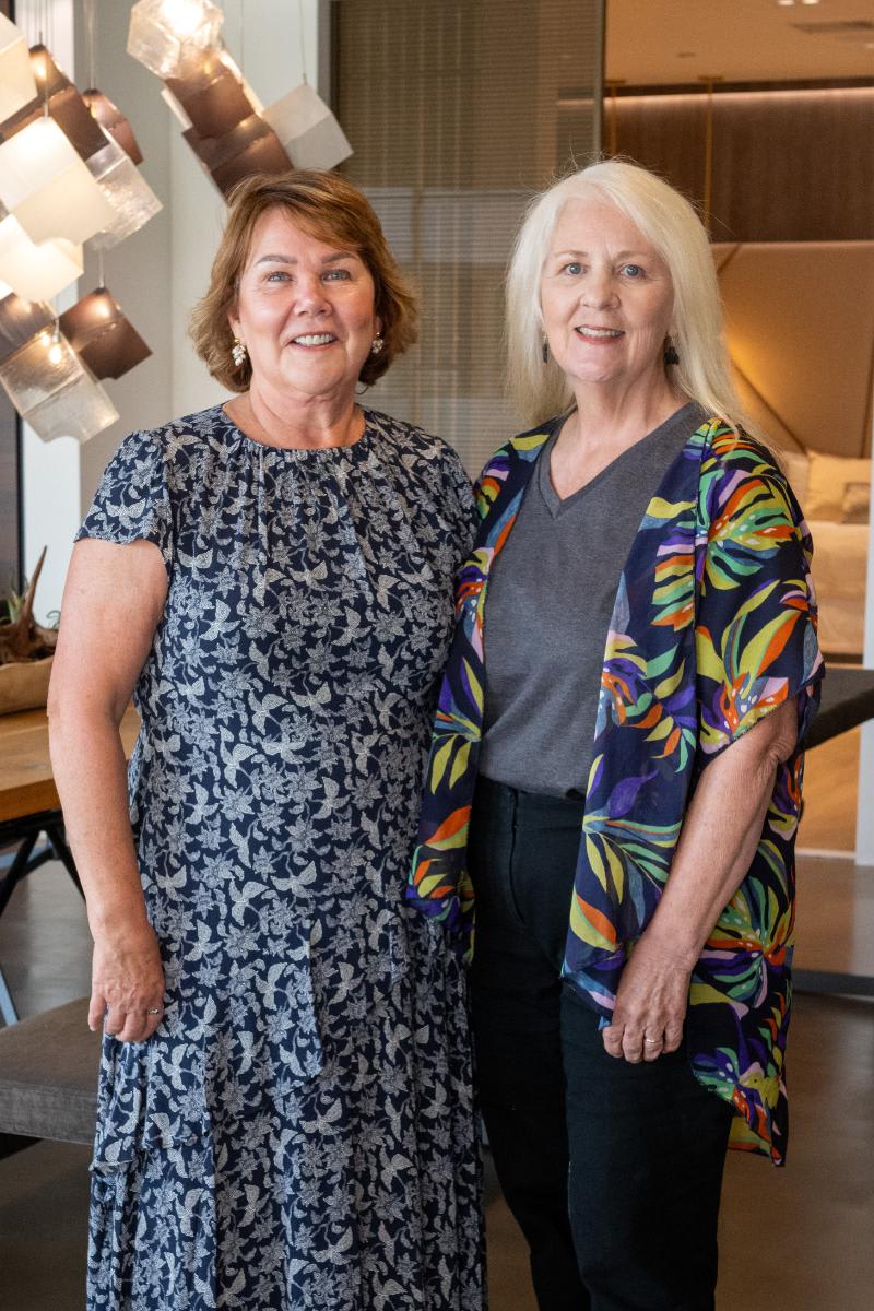 sandra soltoff eggersmann cfo with wanda anglin marketing specialist at an eggersmann houston event