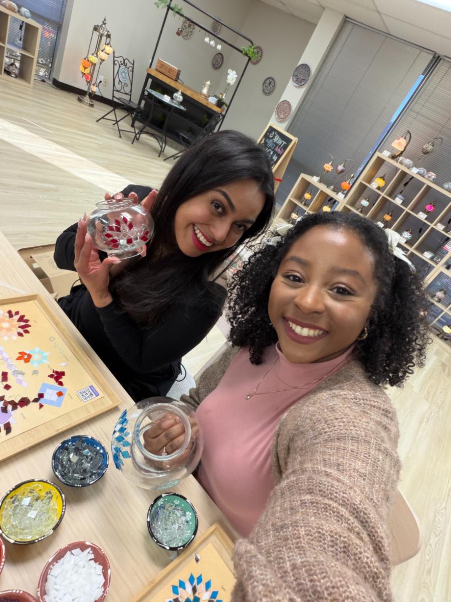 women of eggersmann enjoying craft night