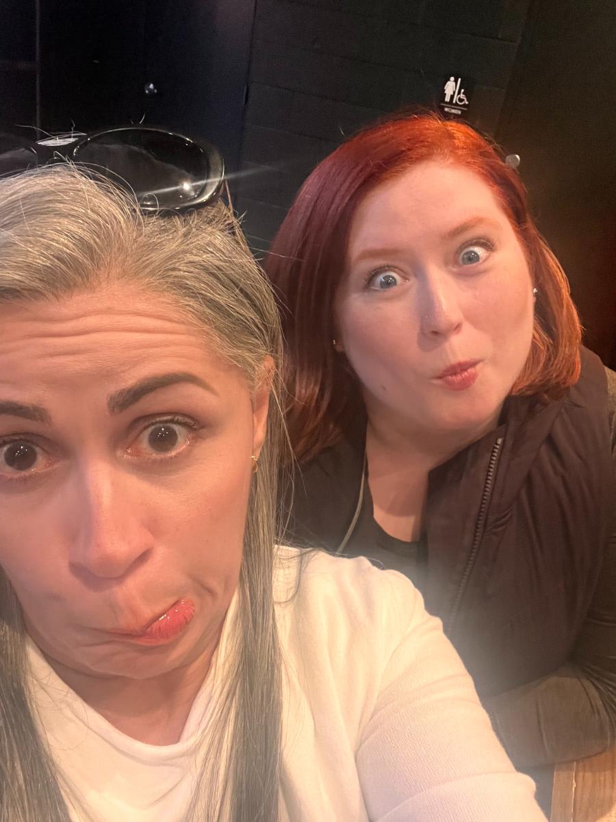 lorena iazzeta and courtney hatt of eggersman florida making silly faces