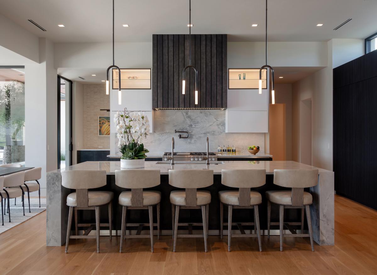 closeup of a luxury modern kitchen designed by eggersmann in a david lewis home