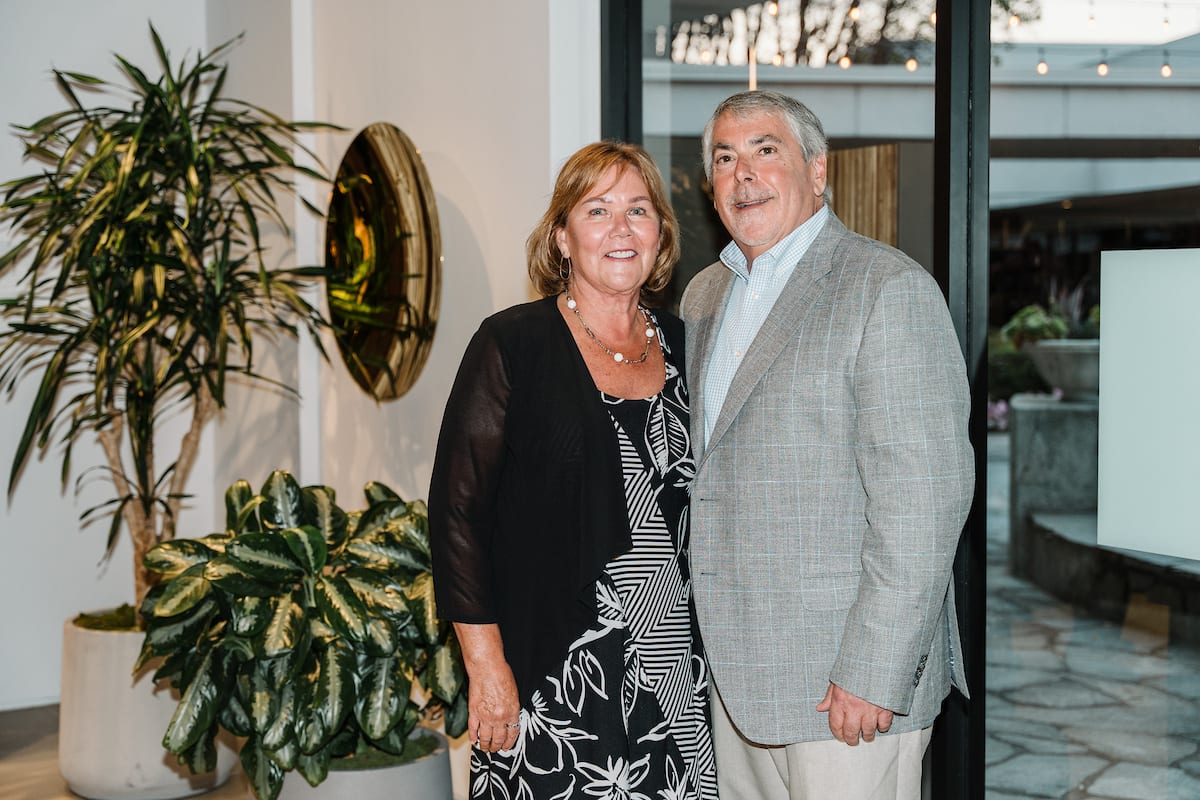 sandra and michael soltoff, eggersmann usa owners, at a tequla tasting event at the eggersmann laguna showr