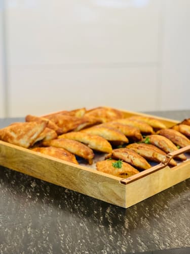tray of danish pastries baked in the live kitchen in eggersmann nyc the showroom