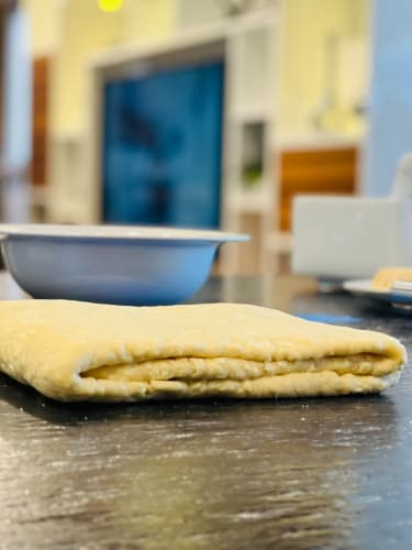 danish pastry dough folded into a rectangle