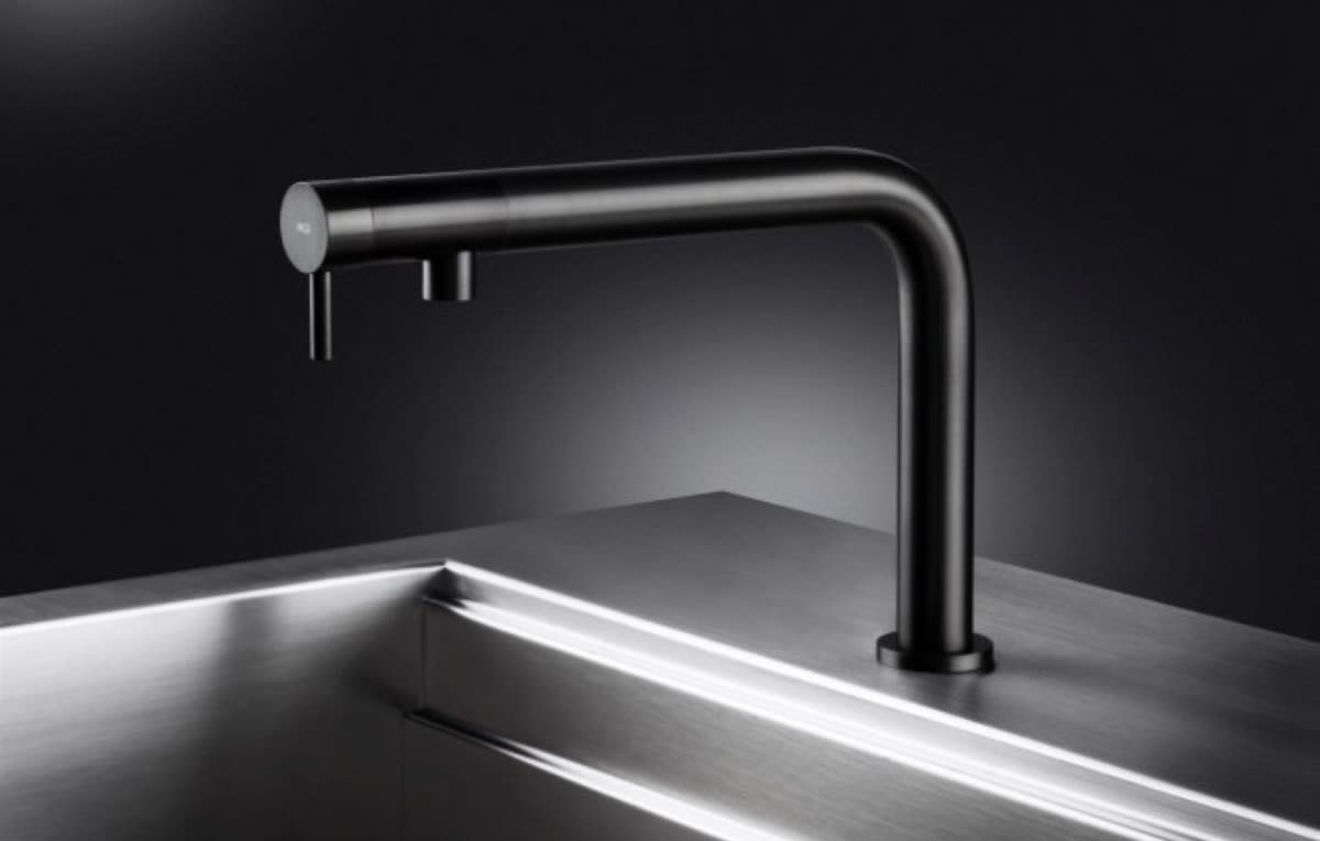 mgs stainless steel constructed faucet in polished black finish