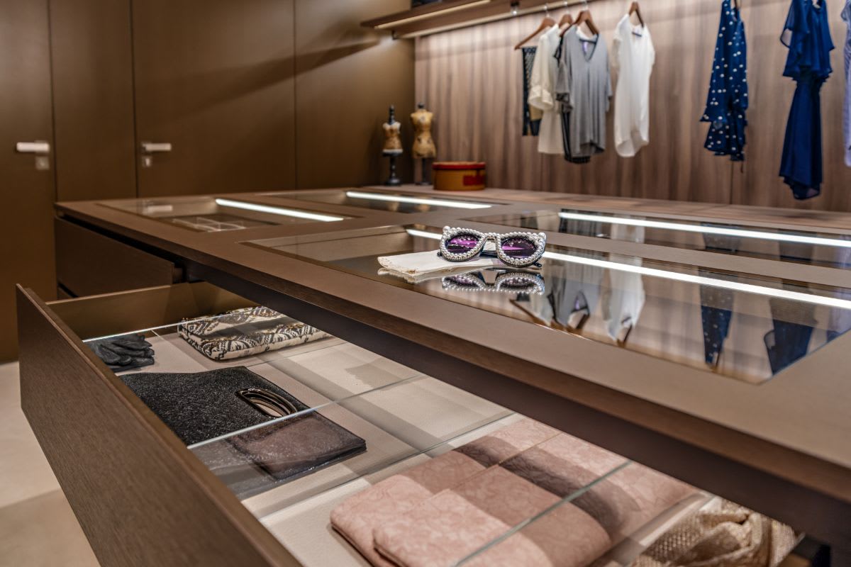 clear dividers in a variety of sizes makes storage of your accessories and folded clothing a cinch