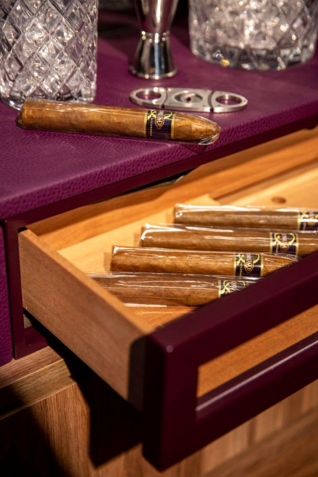 built-in humidor designed by eggersman with schmalenbach cabinetry components