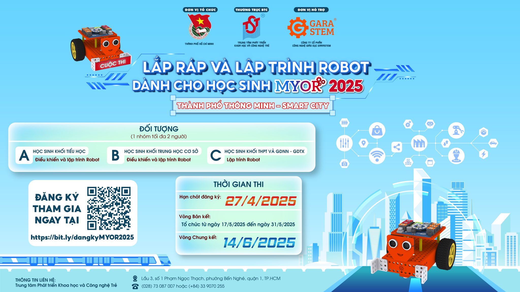 CUỘC THI LẮP RÁP VÀ LẬP TRÌNH ROBOT DÀNH CHO HỌC SINH – MYOR 2025 - THÀNH PHỐ THÔNG MINH – SMART CITY