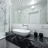 Modern fitted bathroom interior