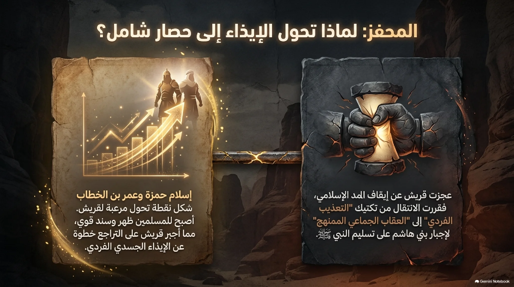 7- الحصار والوجع: ثلاث سنوات في شِعب أبي طالب وعام الحزن - شريحة 2
