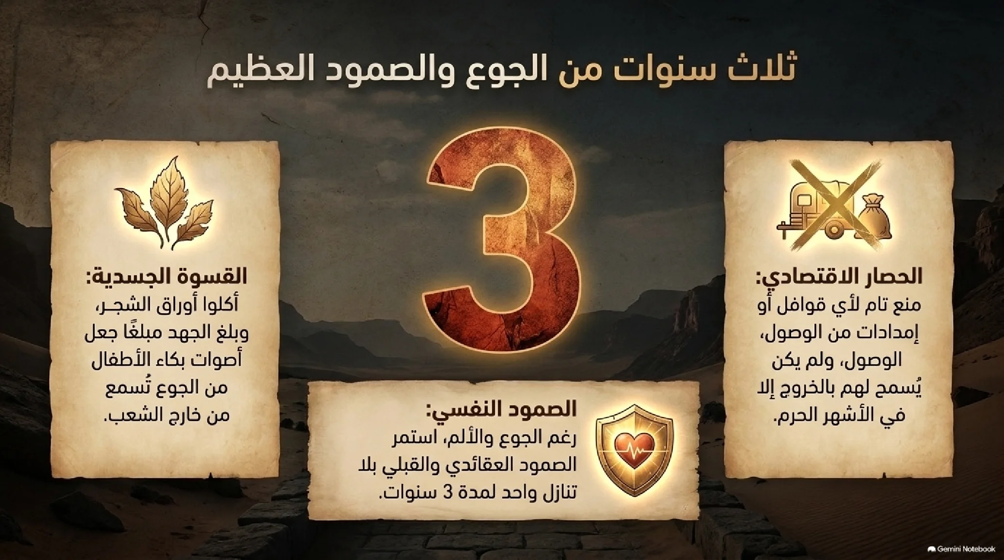 7- الحصار والوجع: ثلاث سنوات في شِعب أبي طالب وعام الحزن - شريحة 5