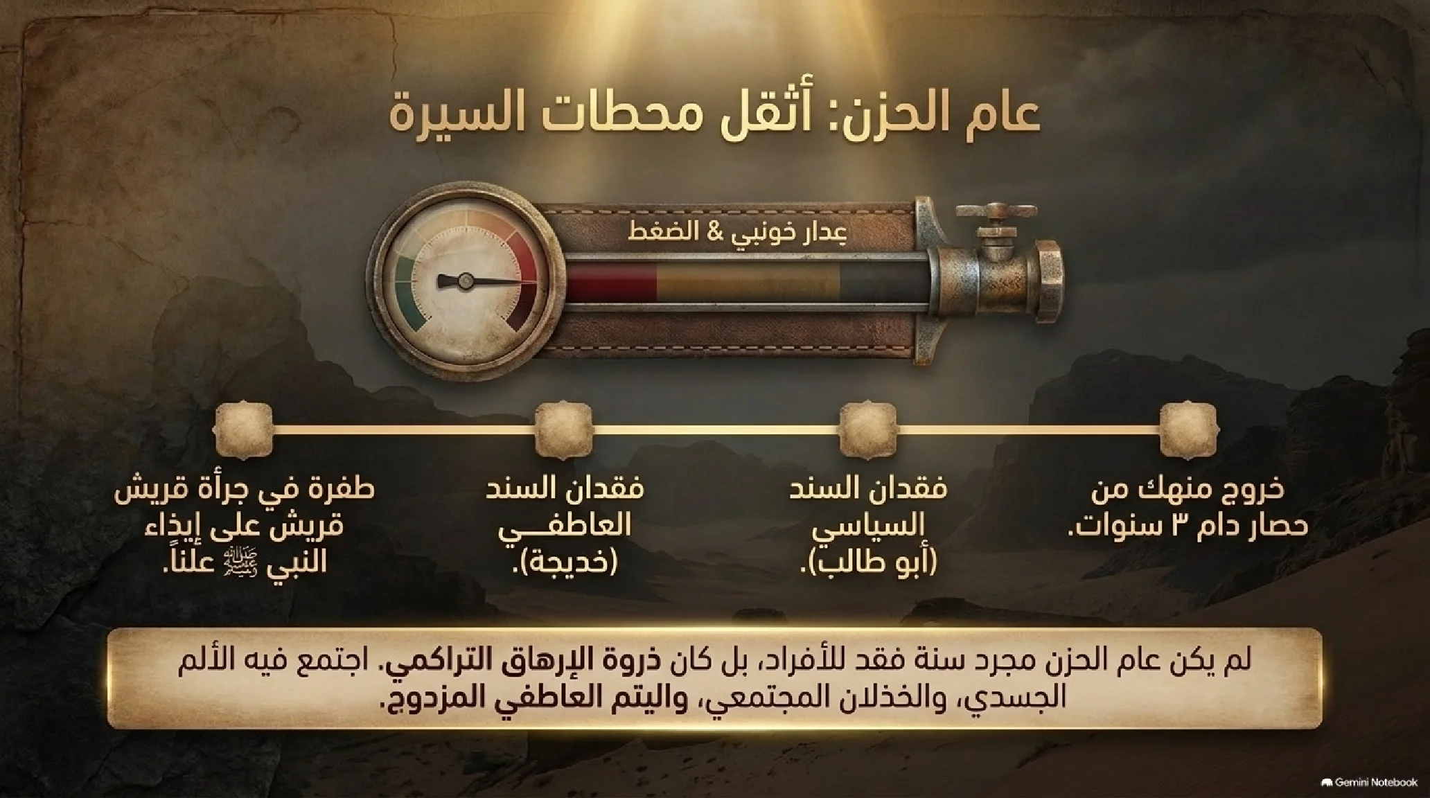 7- الحصار والوجع: ثلاث سنوات في شِعب أبي طالب وعام الحزن - شريحة 14