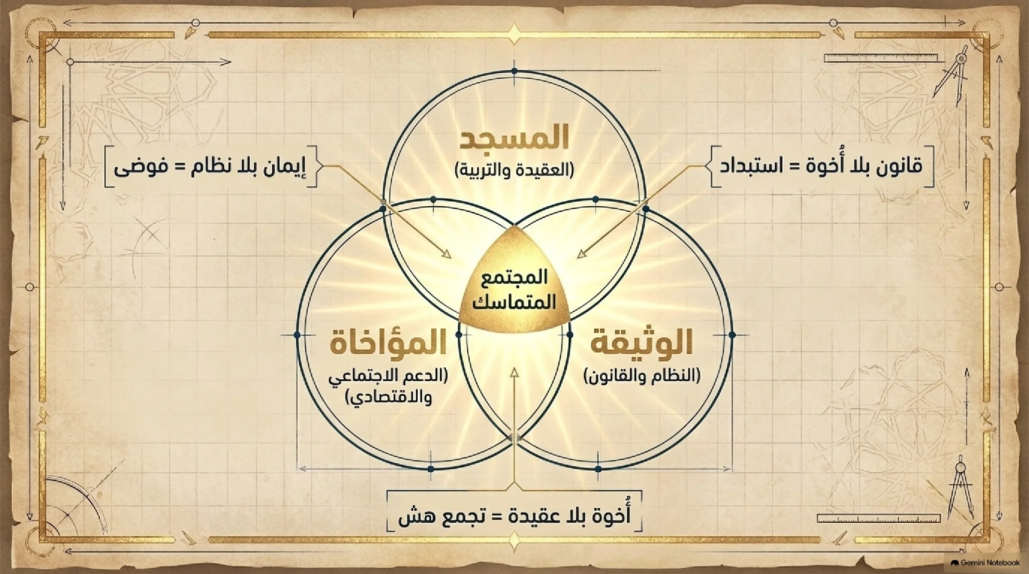 11- هيكلة المجتمع النبوي في يثرب: تأسيس المسجد، عهد المؤاخاة، ودستور وثيقة المدينة - شريحة 13