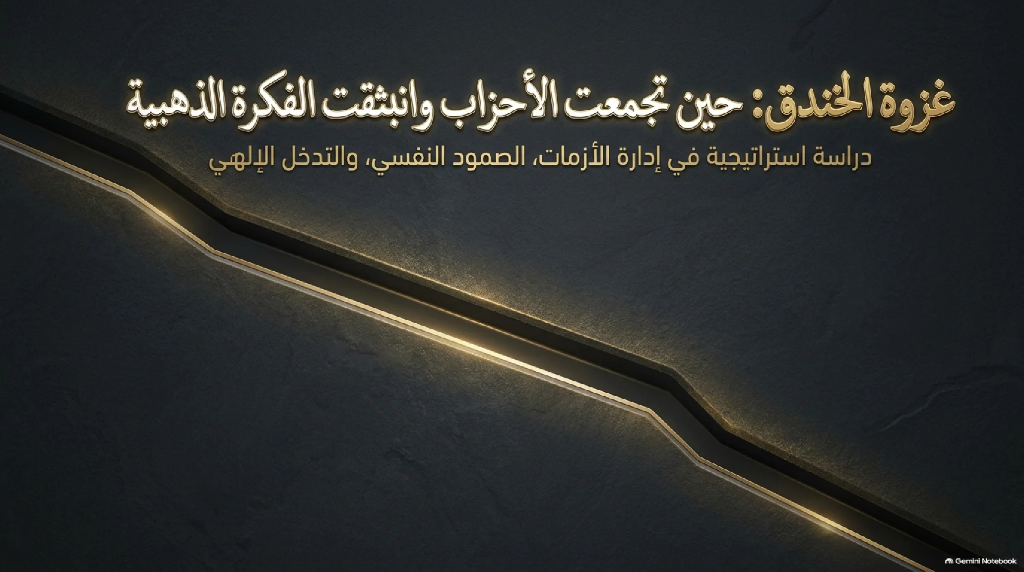 17- غزوة الخندق (الأحزاب): الإستراتيجية العسكرية، عبقرية التحصين، وكسر الحصار - شريحة 1