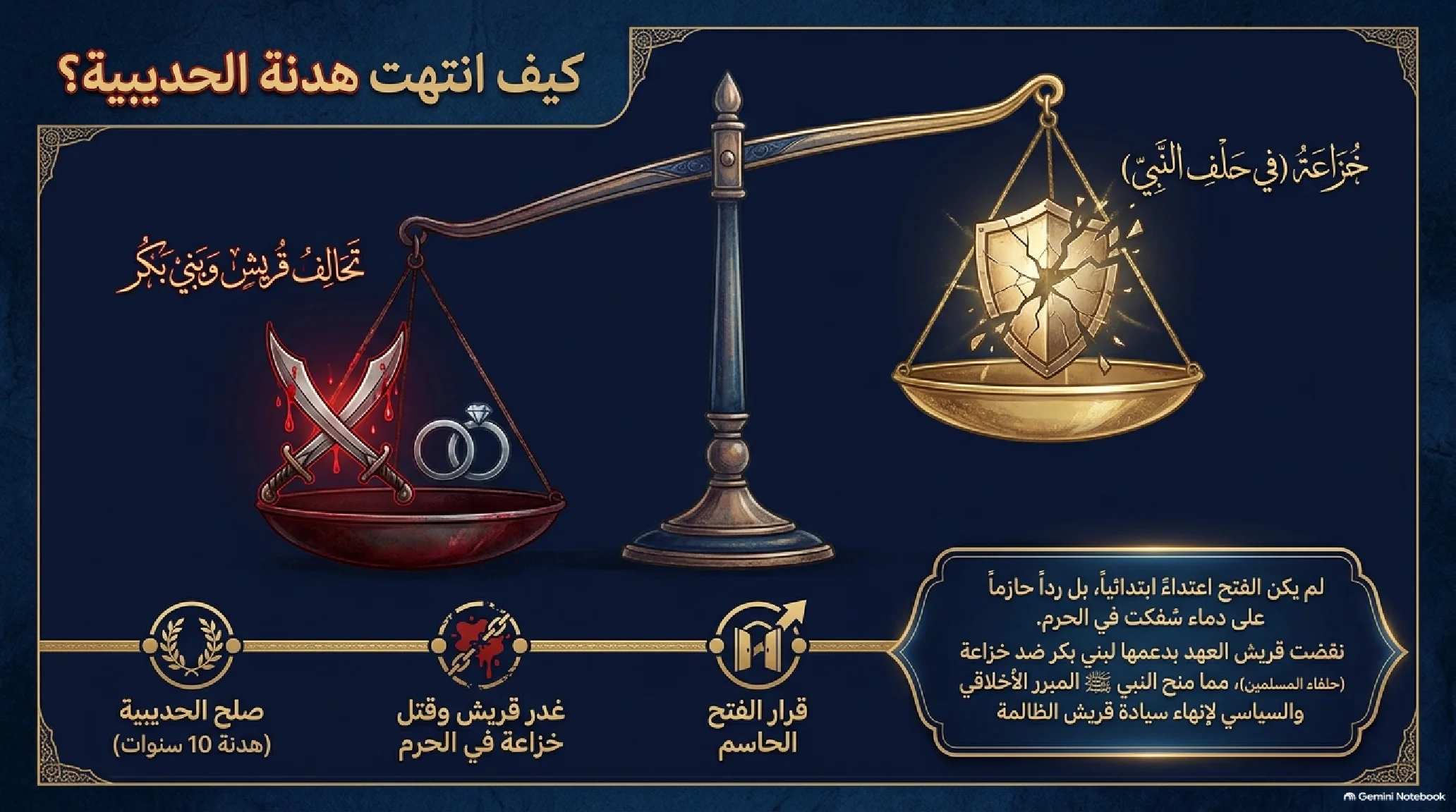 23- فتح مكة (الفتح الأعظم): العبقرية العسكرية وتفكيك قوى الشرك وعام الوفود - شريحة 2