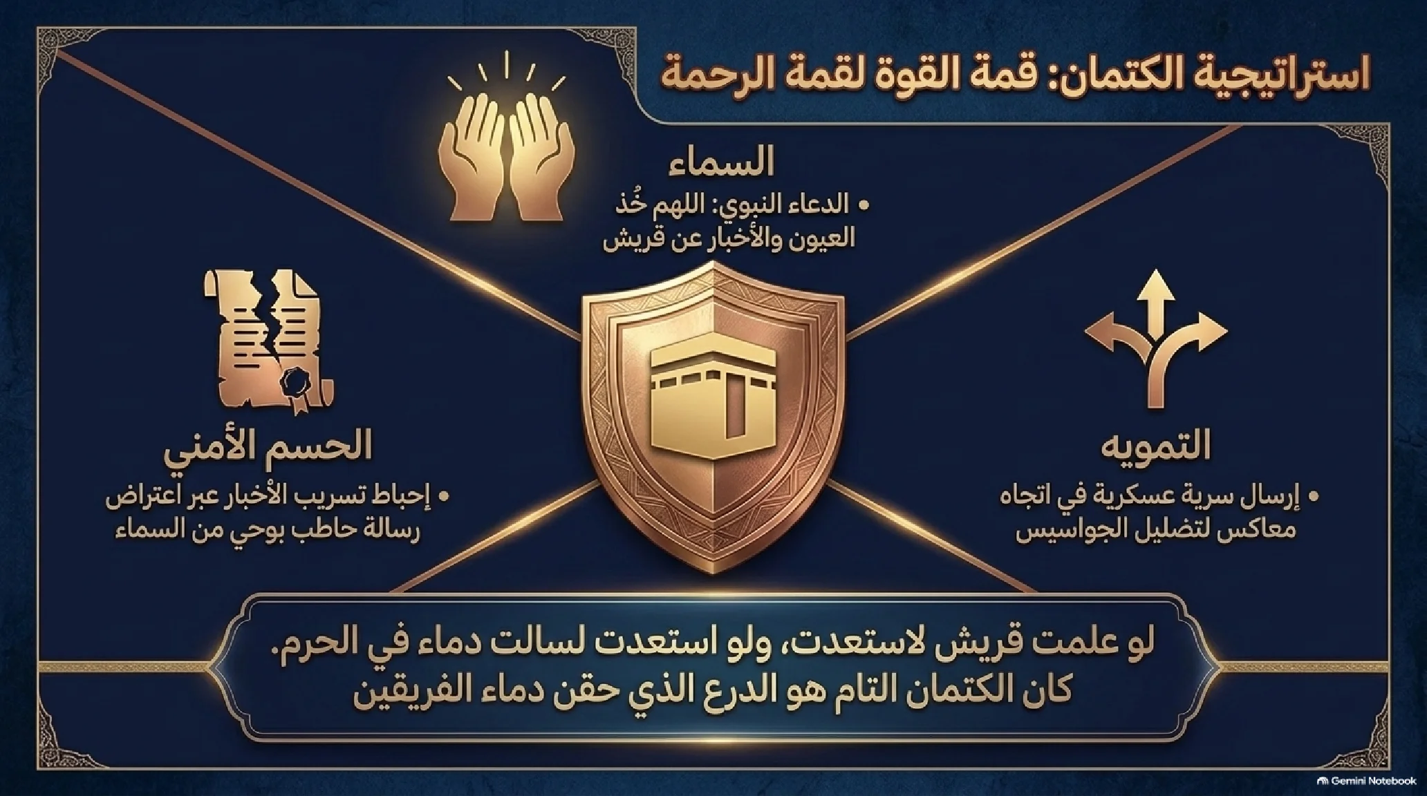 23- فتح مكة (الفتح الأعظم): العبقرية العسكرية وتفكيك قوى الشرك وعام الوفود - شريحة 4