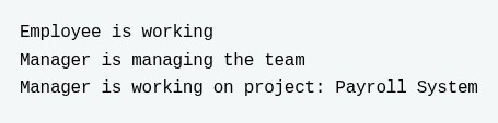 The output is:
