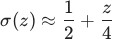 Using the first-order Taylor approximation  , the sigmoid function near  can be approximated as .