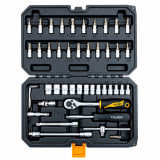 طقم مفاتيح ولقم TOLSEN – 46 قطعة، 1/4" 2