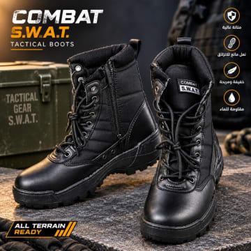 حذاء SWAT التكتيكي الأسود