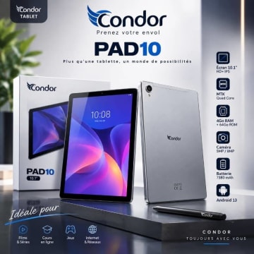 كوندور PAD10 – جهاز لوحي 4GB RAM / 64GB تخزين