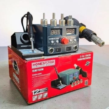 محطة لحام 2 في 1 بكاوية ومسدس هواء ساخن 75W/750W – HONESTPRO