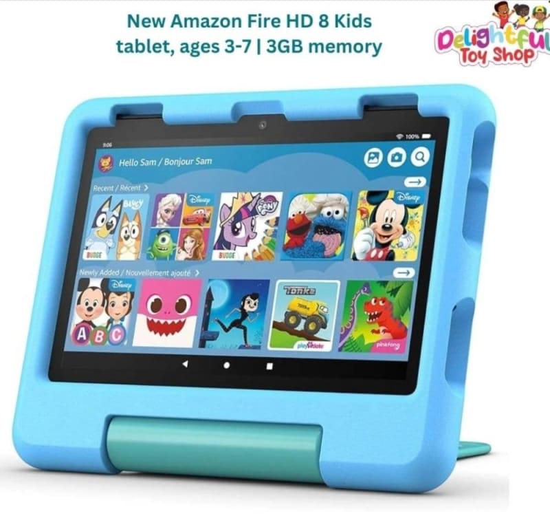 تابلت أمازون Fire HD 8 للأطفال مع غطاء واقٍ وحامل مدمج