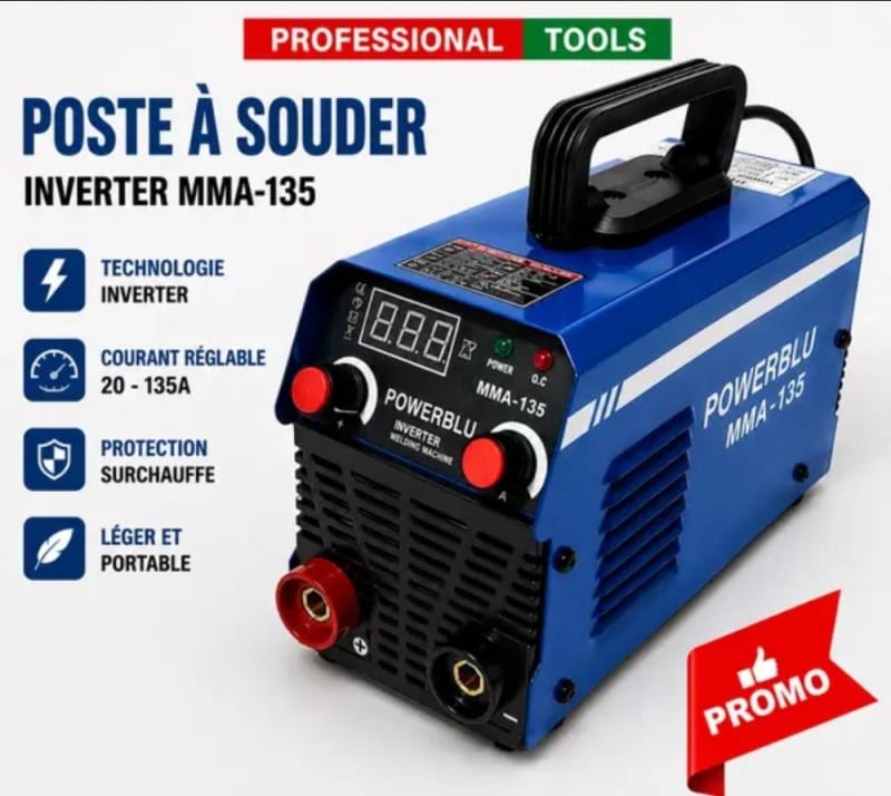 ماكينة لحام إنفرتر PowerBLU MMA-135A بشاشة رقمية
