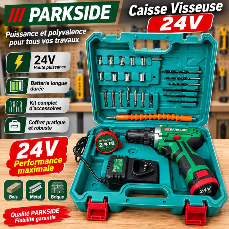 Caisse visseuse parkside 24v