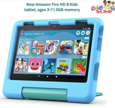 تابلت أمازون Fire HD 8 للأطفال مع غطاء واقٍ وحامل مدمج