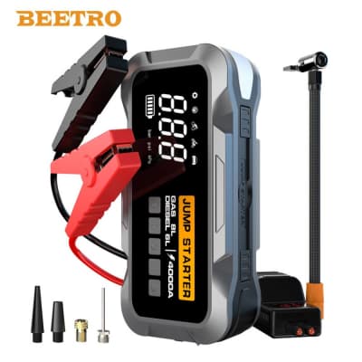 جهاز تعزيز البطارية مع نافخ عجلات 4 في1 24000mAh BEETRO BE0149