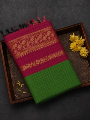 Kalyani Cotton Pink & Green 