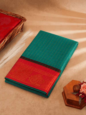 Handloom Cotton Green & Red