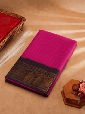 Handloom Cotton Pink & Black 