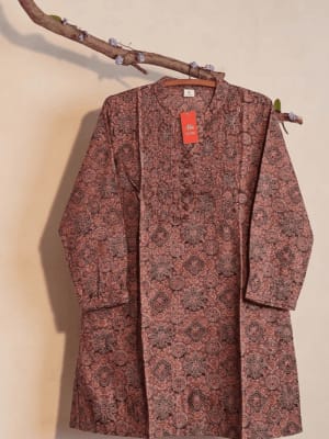 Mauve Printed Short Kurtis 