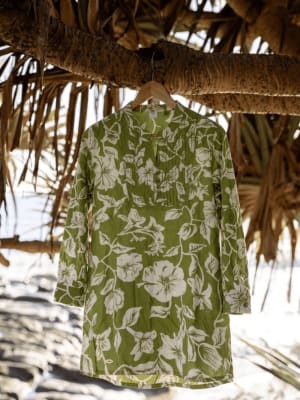 Green Floral Short Kurtis 