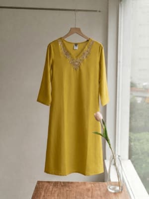 Mustard Mulchanderi Top