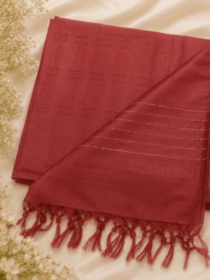 Rosewood Red Textured Saree