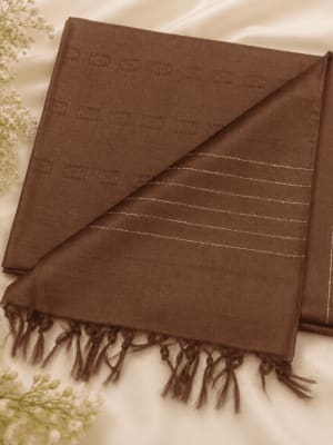 Mocha Brown Textured Saree