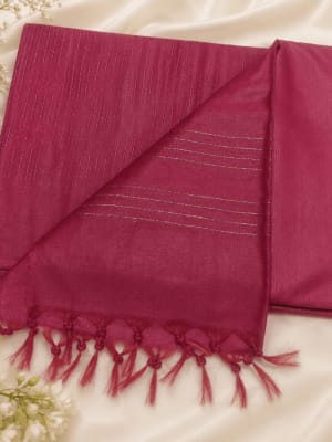 Rani Pink Textured Saree