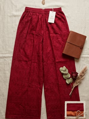 Crimson Palazzo Pants