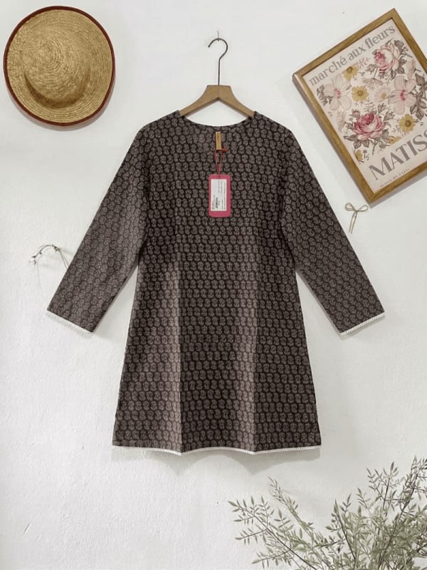 Black Paisley Short Kurti 