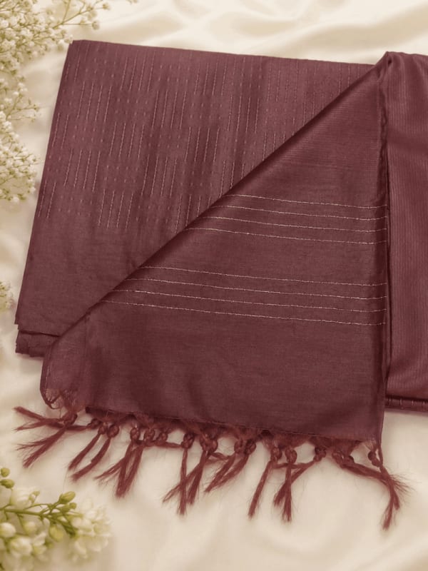 Dusty Mauve Textured Saree