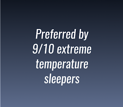 Ideal for extreme temperature sleepers